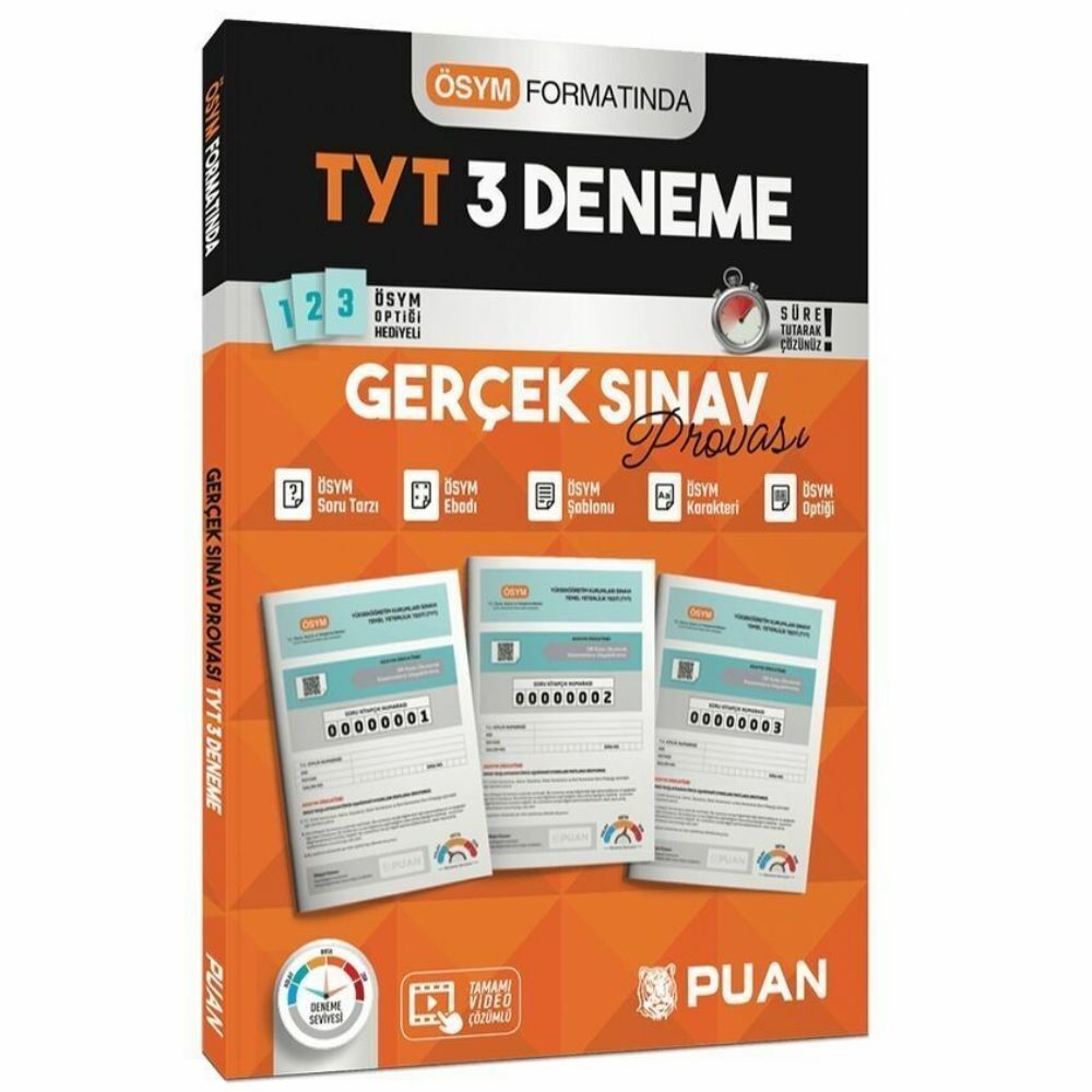 Puan Yayınları TYT 3 Deneme Gerçek Sınav Provası