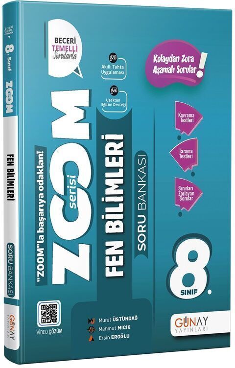 Günay Yayınları 8. Sınıf LGS Fen Bilimleri Yeni Zoom Soru Bankası