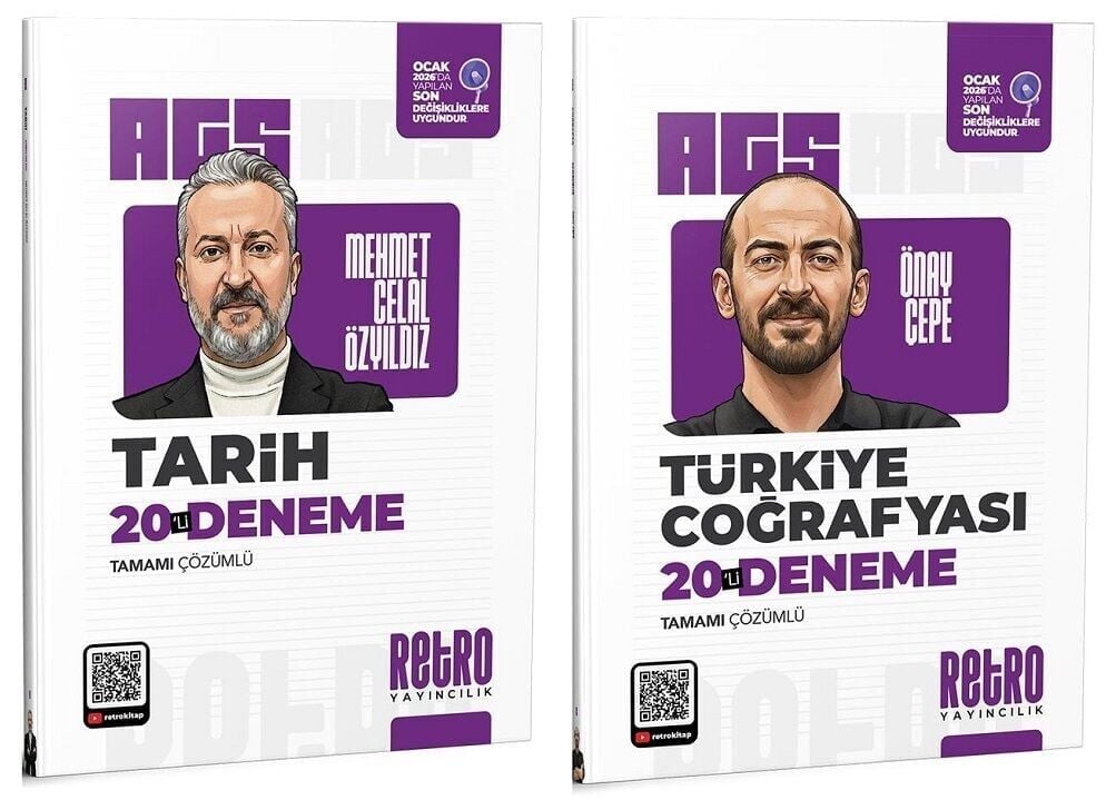 YENİ AGS - Retro 2026 MEB-AGS Tarih + Türkiye Coğrafyası 20+20 Deneme 2 li Set Retro Yayıncılık