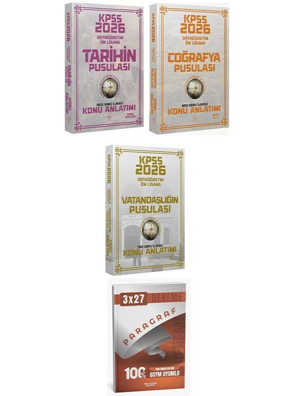 CBA + Anla Kazan 2026 KPSS Lise Ortaöğretim Ön Lisans Tarih + Coğrafya + Vatandaşlık Pusulası Konu Anlatımı 3 lü Set CBA Yayınları