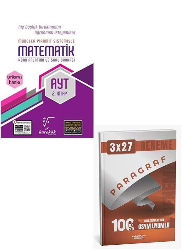 Karekök 2027 AYT Matematik Konu Anlatımlı Soru Bankası 2. Kitap+Anla Kazan Paragraf Deneme