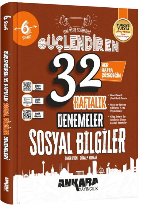 2027 Ankara Yayıncılık 6. Sınıf Sosyal Bilgiler 32 Haftalık Güçlendiren Denemeleri