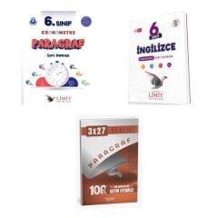 2027 Limit 6. Sınıf Paragraf Kronometre + İngilizce Etkinlikli Soru + anla kazan paragraf deneme 3'lü Set