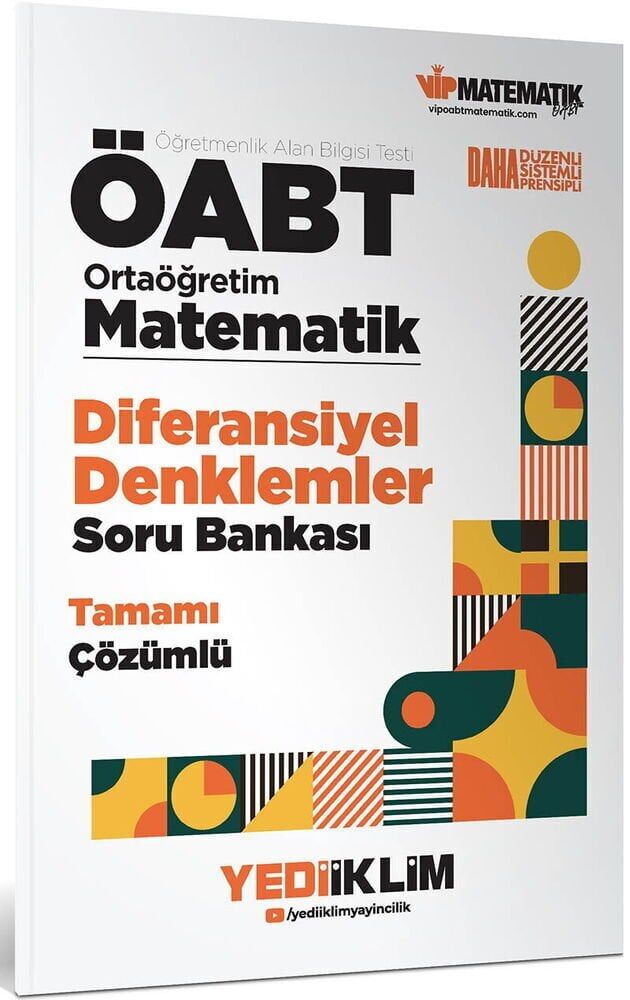 Yediiklim 2026 ÖABT MEB-AGS Lise Ortaöğretim Matematik Diferansiyel Denklemler Soru Bankası Çözümlü Yediiklim Yayınları