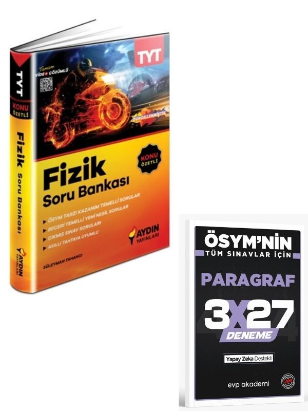 Aydın 2027 TYT Fizik Konu Özetli Soru Bankası+ EVP Akademi Paragraf