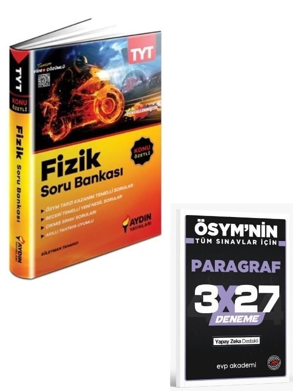 Aydın 2027 TYT Fizik Konu Özetli Soru Bankası+ EVP Akademi Paragraf