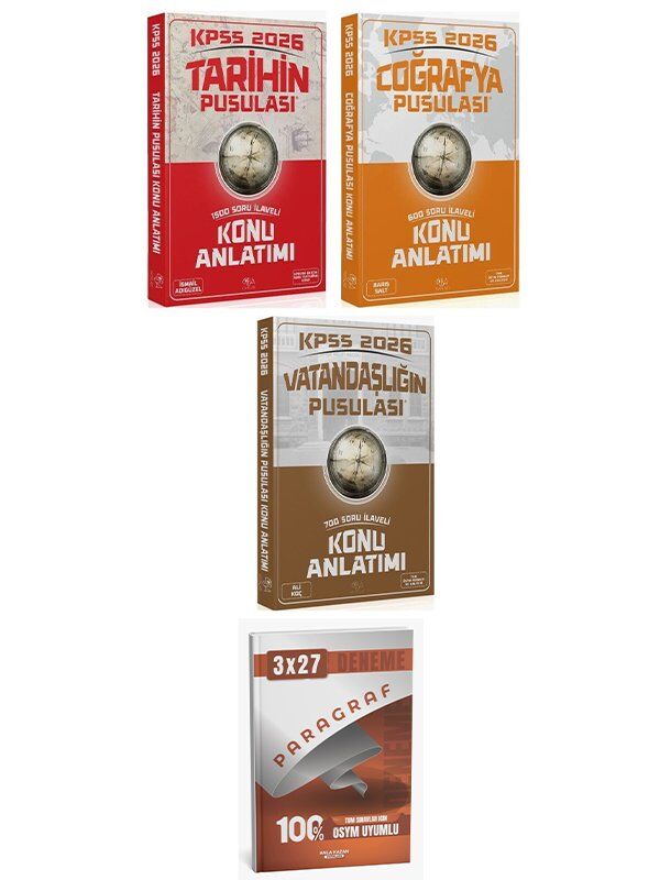 CBA + Anla Kazan 2026 KPSS Tarih + Coğrafya + Vatandaşlık Pusulası Konu Anlatımı 3 lü Set CBA Yayınları
