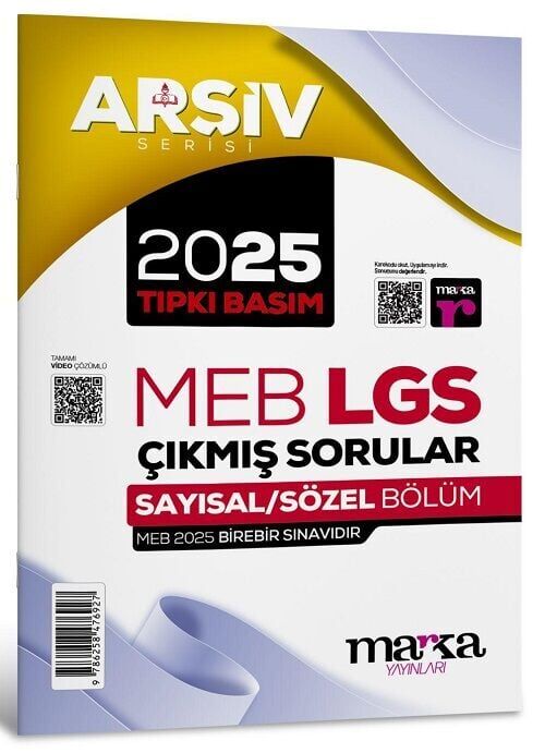 Marka 2025 8. Sınıf LGS Çıkmış Sorular Çözümlü Tıpkı Basım Marka Yayınları