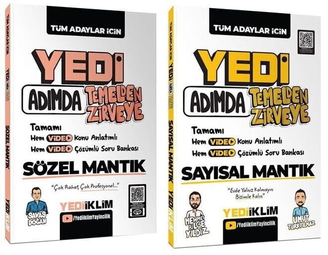 Yediiklim 2026 KPSS DGS ALES YKS 7 Yedi Adımda Sözel + Sayısal Mantık Konu Anlatımlı Soru Bankası 2 li Set Yediiklim Yayınları