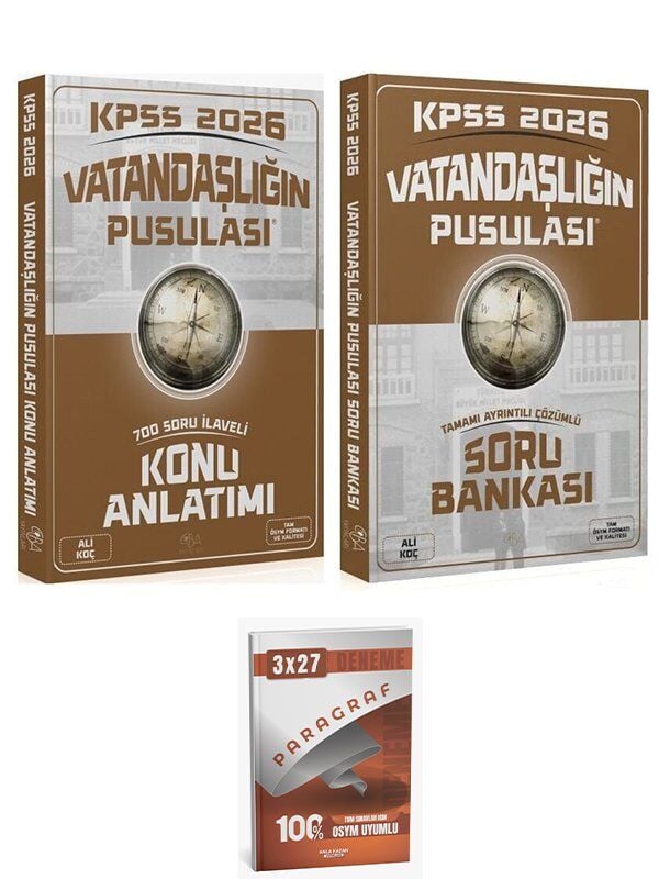 CBA + Anla Kazan 2026 KPSS Vatandaşlık Vatandaşlığın Pusulası Konu Anlatımı + Soru Bankası 2 li Set CBA Yayınları