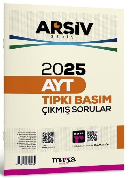 Marka 2025 YKS AYT Çıkmış Sorular Tıpkı Basım Çözümlü Arşiv Serisi Marka Yayınları