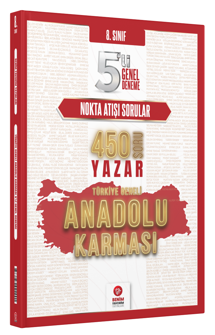 8. Sınıf LGS Anadolu Karması Türkiye Geneli 5 li Deneme Benim Favorim Yayınları