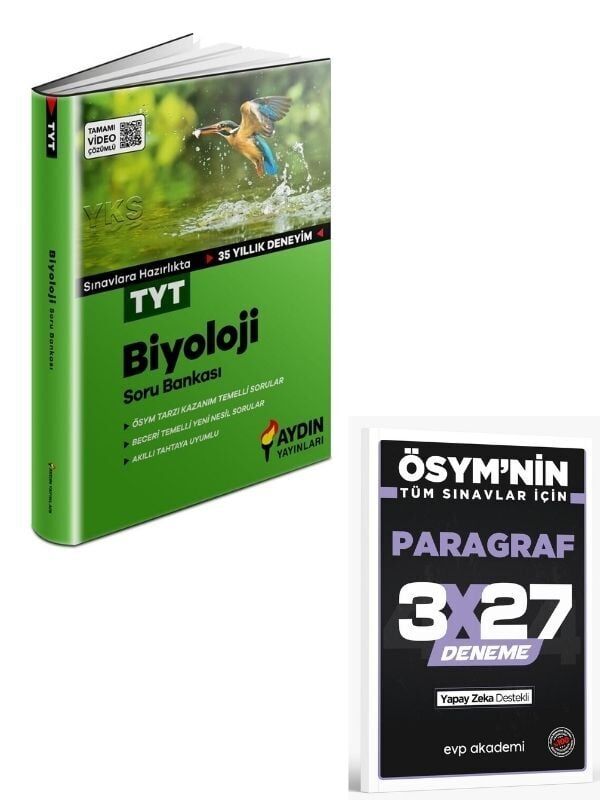 Aydın 2027 TYT Biyoloji Soru Bankası+ EVP Akademi Paragraf