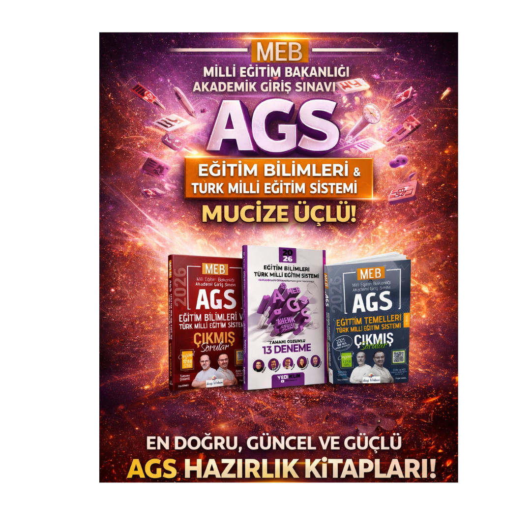 Dizgi Kitap 2026 MEB AGS Eğitim Bilimleri ve Türk Milli Eğitim Sistemi Eğitimin Temelleri Çıkmış Sorular & Yediiklim Eğitim Bilimleri ve Türk Milli Eğitim Sistemi 13 Deneme Seti