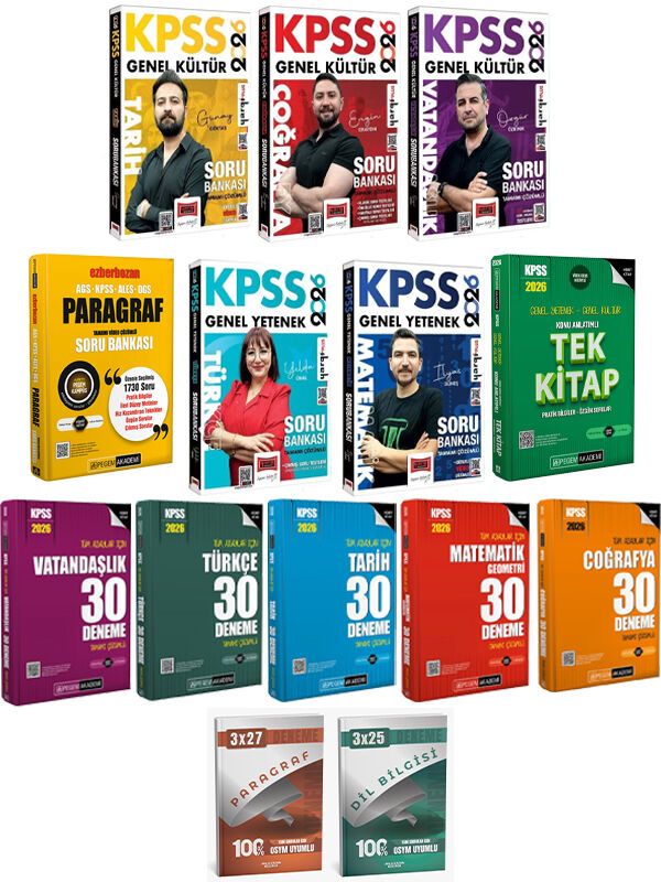 Yargı + Pegem 2026 KPSS Lisans Tüm Dersler Soru + Tek Kitap Konu + 150 Deneme + Ezberbozan Paragraf