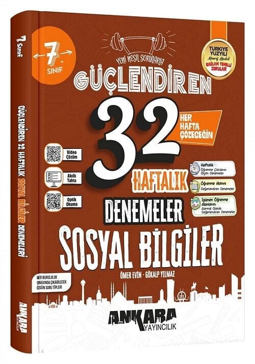 2027 Ankara Yayıncılık 7. Sınıf Sosyal Bilgiler 32 Haftalık Güçlendiren Denemeleri