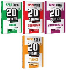 Yediiklim 2026 KPSS Tarih + Coğrafya + Vatandaşlık + Türkçe 80 Deneme 4 lü Set Yediiklim Yayınları