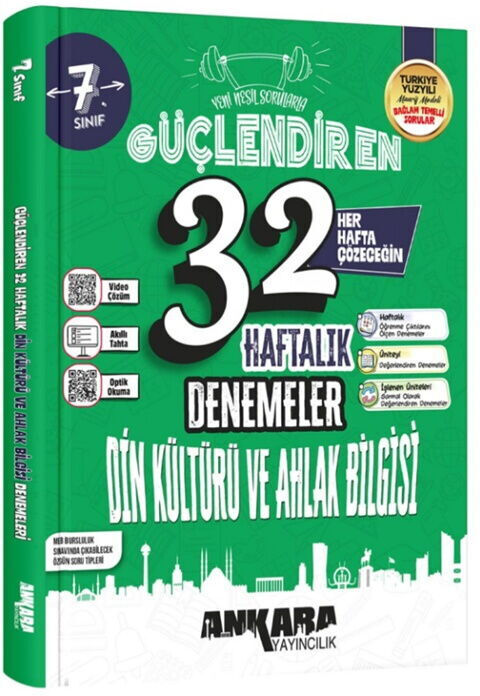 2027 Ankara Yayıncılık 7. Sınıf Din Kültürü ve Ahlak Bilgisi 32 Hafta Güçlendiren Denemeleri