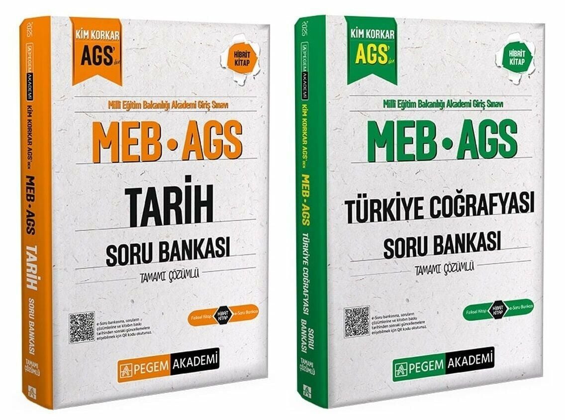 Pegem 2025 MEB-AGS Tarih + Türkiye Coğrafyası Soru Bankası 2 li Set Pegem Akademi Yayınları