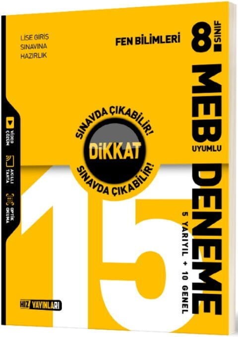 Hız Yayınları 8. Sınıf Fen Bilimleri Dikkat Sınavda Çıkabilir 15 Deneme Hız Yayınları