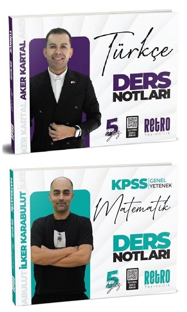Retro 2026 KPSS Türkçe+Matematik 5Yüz Ders Notları 2 li Set Retro Yayıncılık