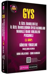 Pegem 2026 GYS İl Özel İdareleri ile İl Özel İdarelerinin Üyesi Oldukları Mahalli İdare Birlikleri Personeli 3. Grup Konu Anlatımlı Soru Bankası Görevde Yükselme Pegem Akademi Yayınları