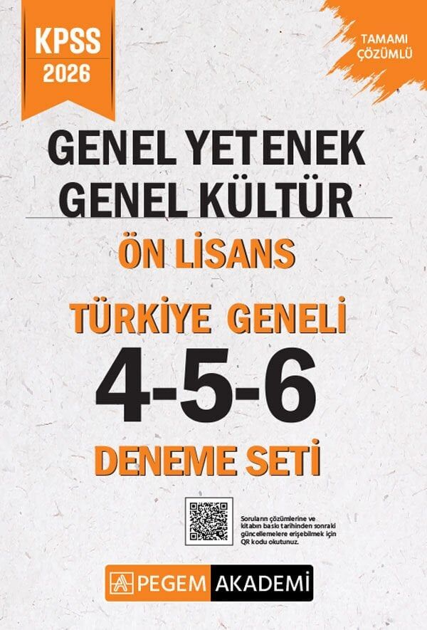 Pegem 2026 KPSS Ön Lisans Türkiye Geneli 3 Deneme (4-5-6) Pegem Akademi Yayınları