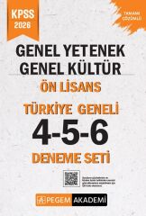 Pegem 2026 KPSS Ön Lisans Türkiye Geneli 3 Deneme (4-5-6) Pegem Akademi Yayınları