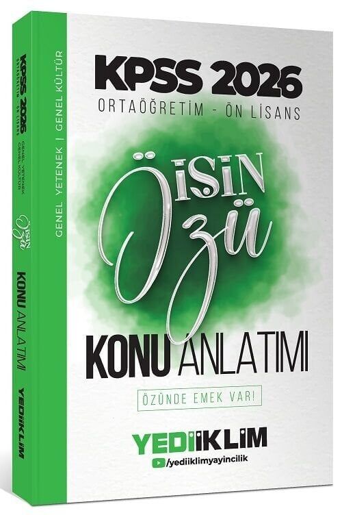 Yediiklim 2026 KPSS Lise Ortaöğretim Ön Lisans İşin Özü Konu Anlatımlı Tek Kitap Yediiklim Yayınları