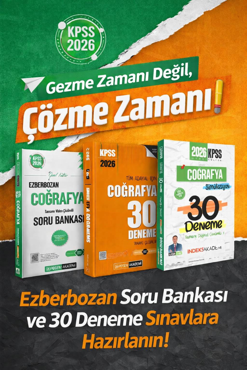 Pegem 2026 KPSS Ezberbozan Coğrafya Soru Bankası & İndeks KPSS Coğrafya Deneme Seti