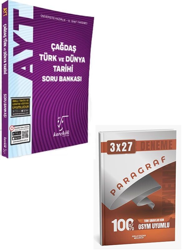 Karekök 2027 AYT Çağdaş Türk ve Dünya Tarihi Soru Bankası+Anla Kazan Paragraf Deneme