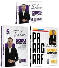 Retro 2026 KPSS Türkçe 5Yüz Ders Notları + Soru Bankası + Paragraf Soru Bankası 3 lü Set - Aker Kartal Retro Yayıncılık