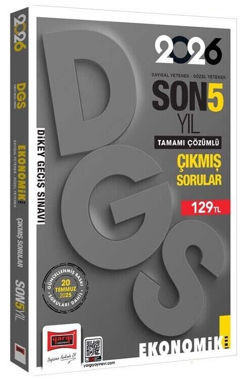 Yargı 2026 DGS Çıkmış Sorular Son 5 Yıl Çözümlü Ekonomik Seri Yargı Yayınları