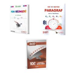 2027 Limit 8. Sınıf Fen Bilimleri El Kitabı + Paragraf LGS Kronometre Soru + anla kazan paragraf deneme 3'lü Set