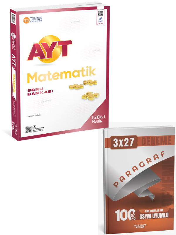 ÜçDörtBeş 2027 AYT Matematik Soru Bankası+ Anla Kazan Paragraf