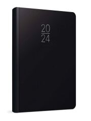 Gıpta 100-ECK 2024 İplik Dikişli Siyah Sert Kapak 14*20 Günlük Ajanda