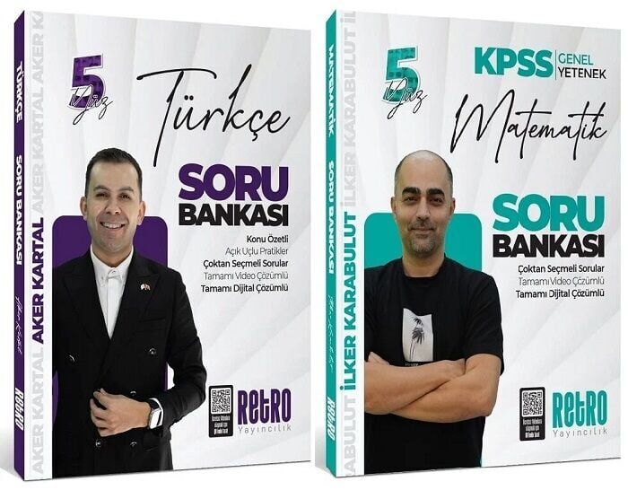 Retro 2026 KPSS Türkçe+Matematik 5Yüz Soru Bankası 2 li Set Retro Yayıncılık