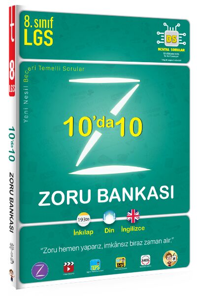 Tonguç 8. Sınıf LGS 10 da 10 Zoru Soru Bankası İnkılap-Din-İngilizce Tonguç Akademi