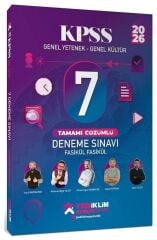 Yediiklim 2026 KPSS Genel Yetenek Genel Kültür Atölye 7 Deneme Fasikül Çözümlü Yediiklim Yayınları