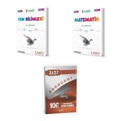 2027 Limit 8. Sınıf Fen Bilimleri + Matematik El Kitabı + anla kazan paragraf deneme 3'lü Set