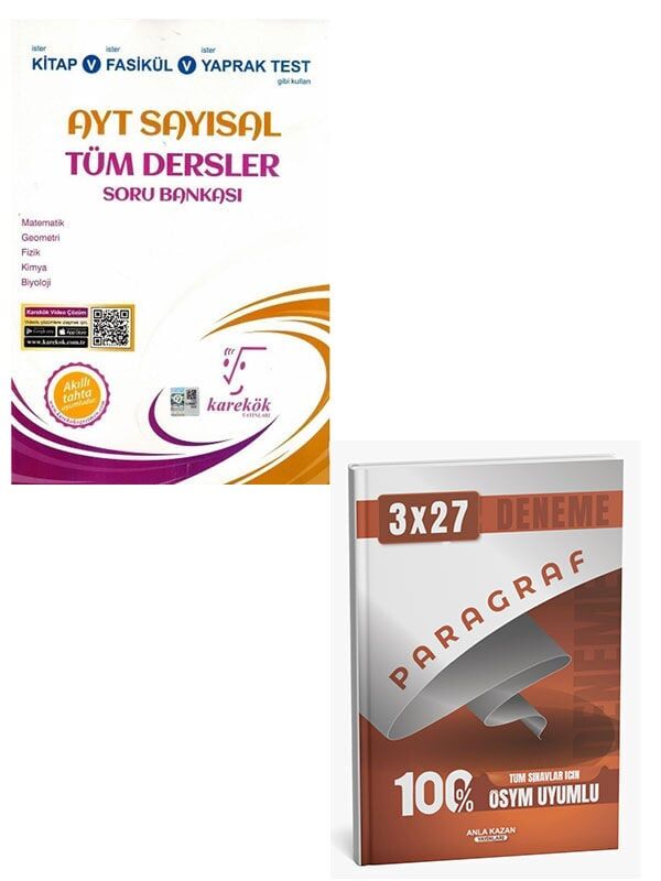 Karekök 2027 AYT Sayısal Tüm Dersler Soru Bankası+Anla Kazan Paragraf Deneme