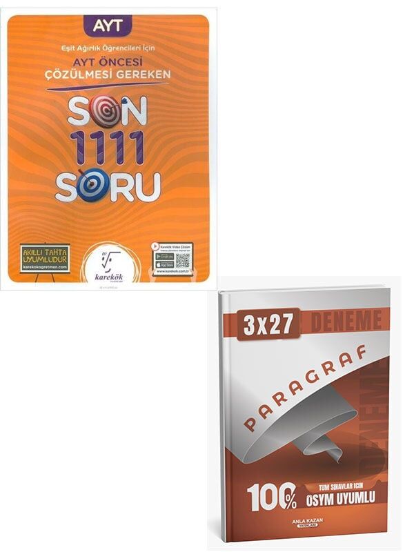 Karekök 2027 AYT Öncesi Çözülmesi Gereken Eşit Ağırlık Son 1111 Soru+Anla Kazan Paragraf Deneme