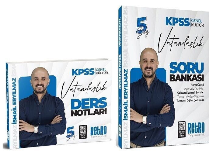 Retro 2026 KPSS Vatandaşlık 5Yüz Ders Notları + Soru Bankası 2 li Set - İsmail Eryılmaz Retro Yayıncılık