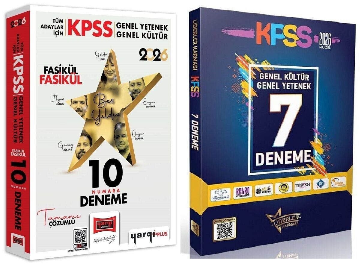 Yargı + Liderler Karması 2026 KPSS Genel Yetenek Genel Kültür On Numara 5 Yıldız 10+7 Deneme 2 li Set Yargı + Liderler Karması Yayınları