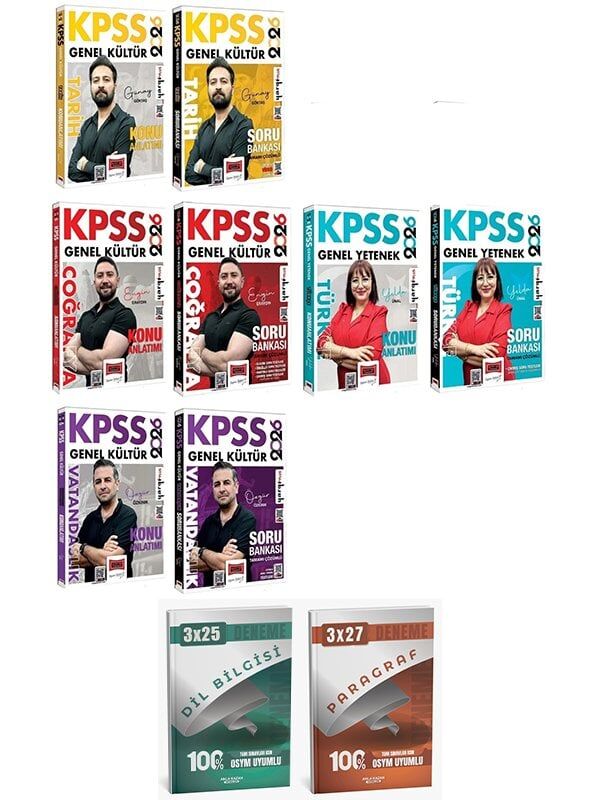 Yargı + Anla Kazan 2026 KPSS Tarih + Coğrafya + Vatandaşlık + Türkçe Konu Anlatımı + Soru Bankası 8 li Set Yargı Yayınları