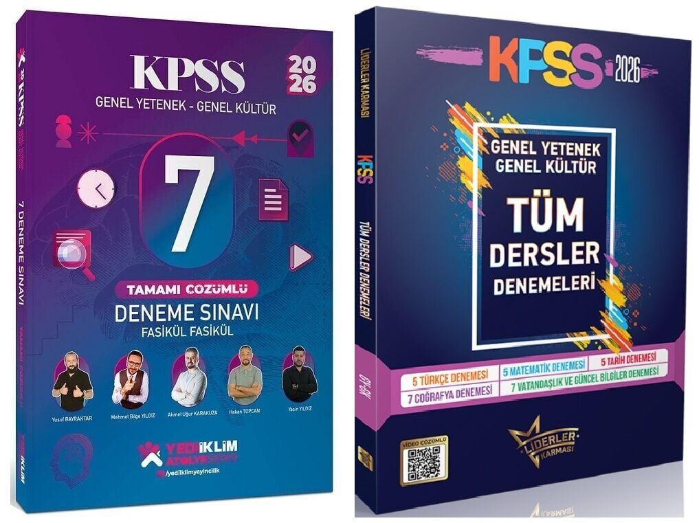 Yediiklim + Liderler Karması 2026 KPSS Genel Yetenek Genel Kültür Atölye 7+29 Deneme 2 li Set Yediiklim + Liderler Karması Yayınları