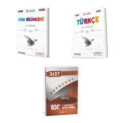 2027 Limit 8. Sınıf Fen Bilimleri El Kitabı + Türkçe Soru + anla kazan paragraf deneme 3'lü Set