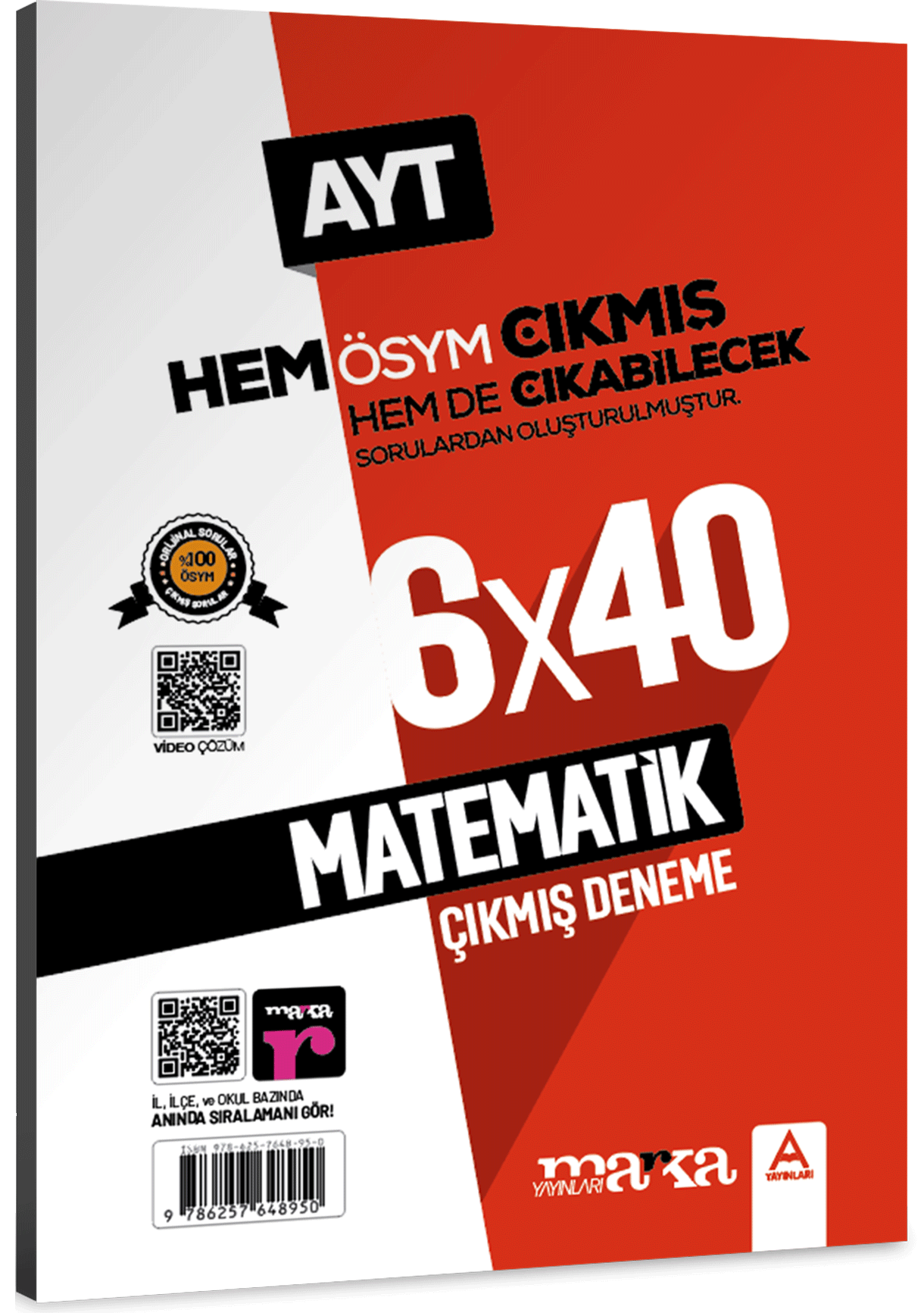 Marka Yayınları AYT Matematik ÖSYM Çıkmış ve Çıkabilecek Sorulardan Oluşturulmuş 6 Deneme Sınavı Tamamı Video Çözümlü