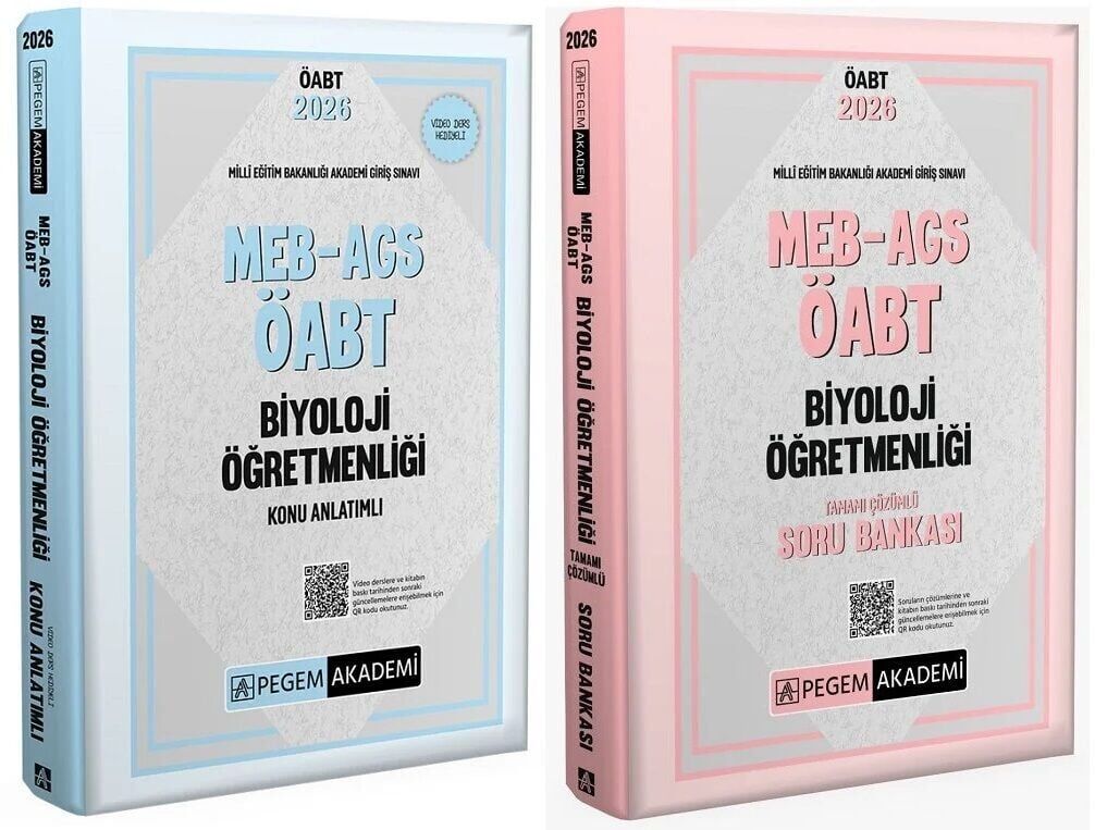 Pegem 2026 ÖABT MEB-AGS Biyoloji Öğretmenliği Konu Anlatımlı + Soru bankası 2 li Set Pegem Akademi Yayınları