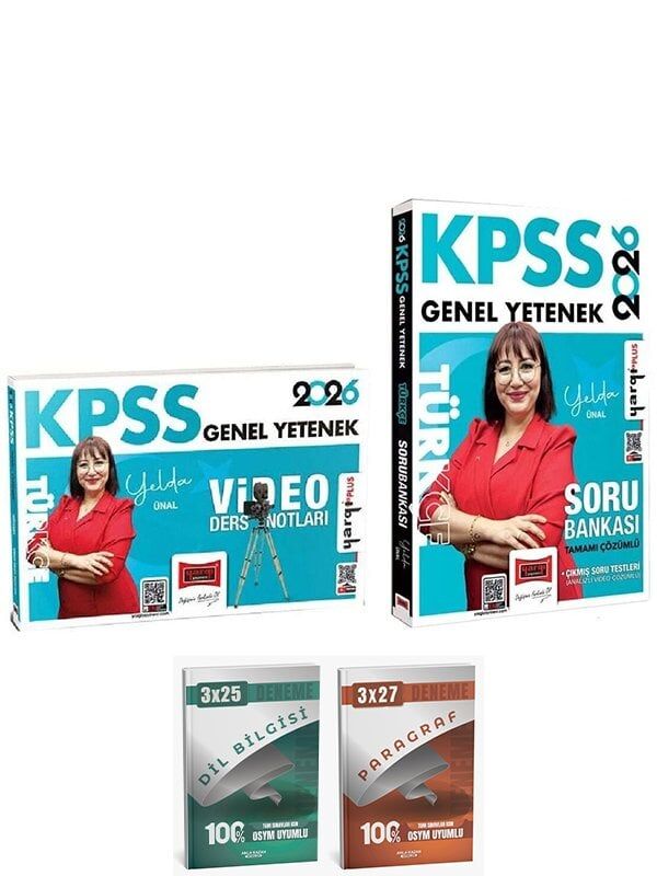 Yargı + Anla Kazan 2026 KPSS Türkçe Video Ders Notları + Soru Bankası 2 li Set - Yelda Ünal Yargı Yayınları